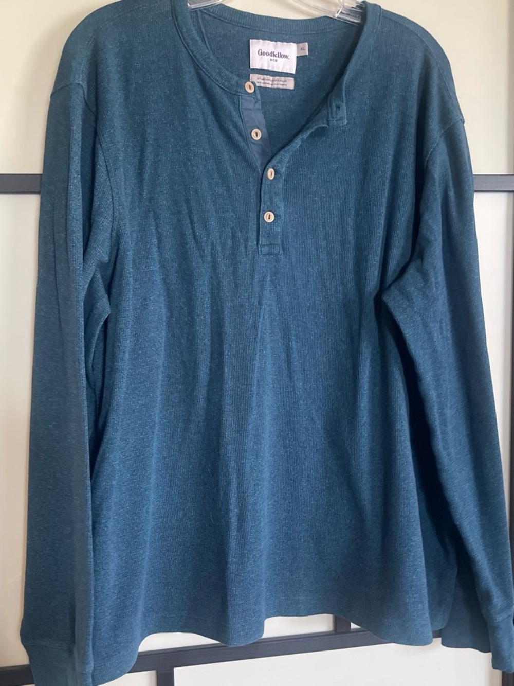 Goodfellow & Co Teal Long-Sleeve Henley